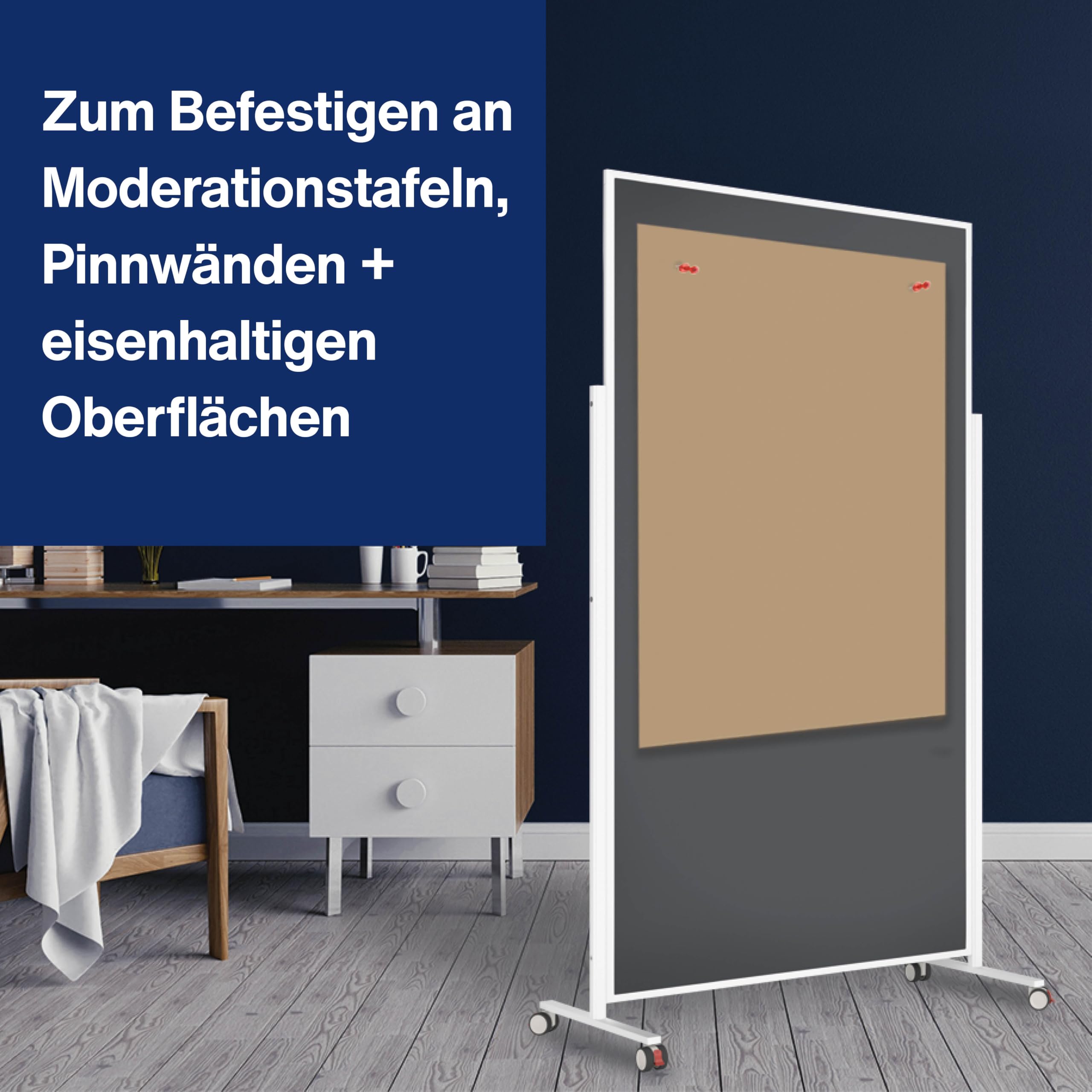 magnetoplan 1111553 Pinwandpapier,Braun,110x 140 cm