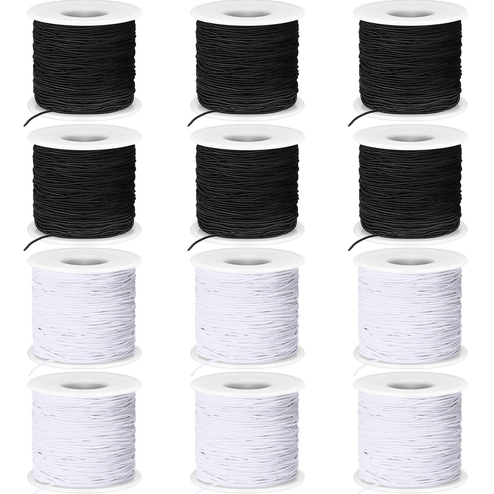 Photo 1 of 3 pack of Amylove 12 Rolls Elastic String for Bracelets 1 mm 660 Yard Stretchy Elastic Cord for Bracelet Jewelry Making Elastic Bracelets String Crafts Beading Thread DIY Crafting Cord