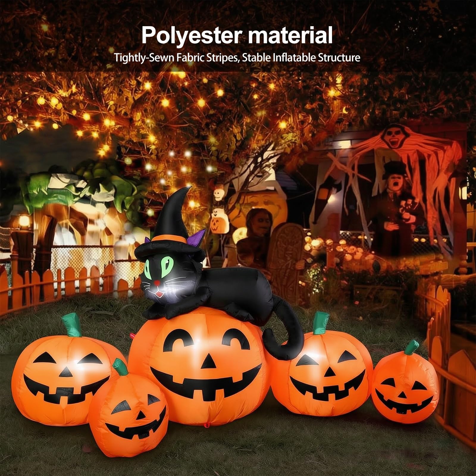 1.2M Zucca Gonfiabile Halloween, Decorazione Esterno per Giardino