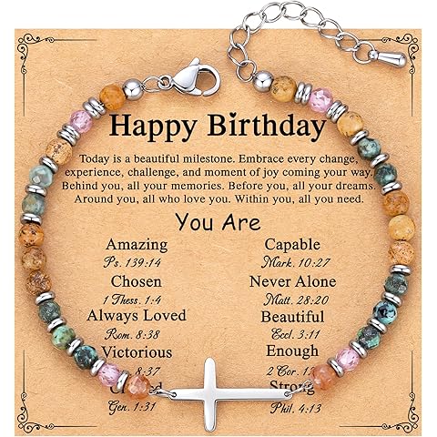 TONY & SANDY Christian Cross Bracelet for Women, Stocking Stuffers for Women, Confirmation Baptism Easter Gifts, Unique Gift for Friends Daughter Mom Sister in Christ on Birthday Christmas