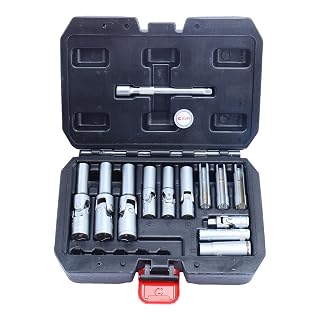 CCLIFE Glühkerzen Steckschlüssel Satz 3/8 Zoll und 1/4 Zoll 18tlg