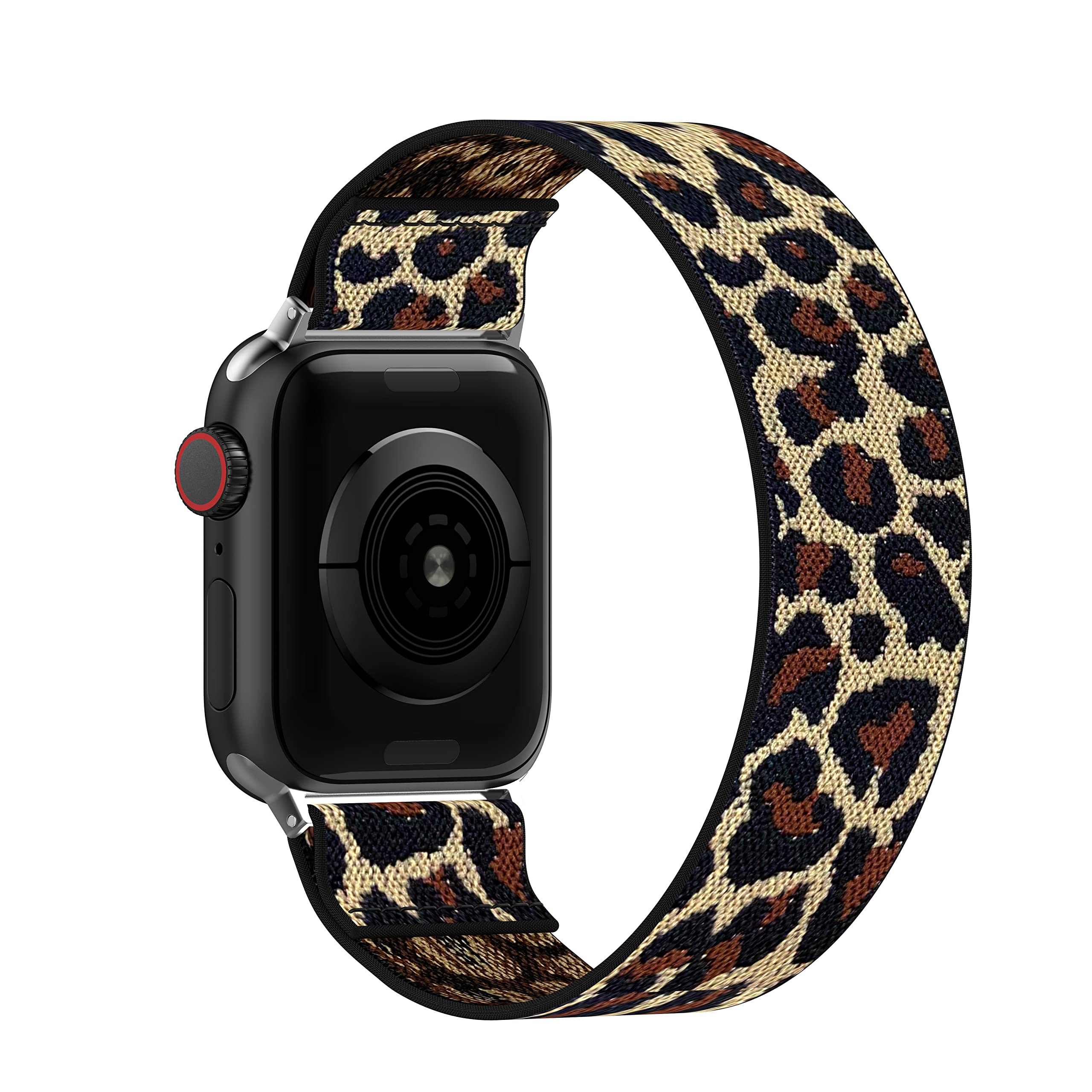BMBEAR Stretchy Solo Loop Bands Compatible with Apple Watch 38mm 40mm 41mm Braided Elastic Weave Nylon Wristbands Women Men Straps for iWatch Series 7/6/5/4/3/2/1/SE Dark Black — view 21