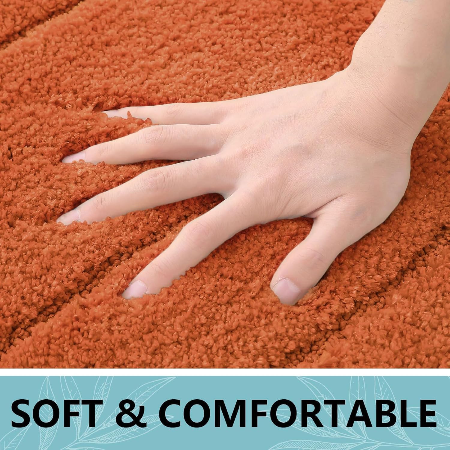 Buganda Microfiber Bathroom Rugs 24x16, Soft Shaggy Absorbent Bath Rugs