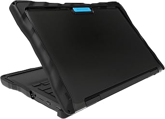 Gumdrop DropTech Custom Case HP Chromebook x360 11MK G3 EE Mediatek 2-in-1- Drop Tested Protection Rubberized Thread on Sides Seamless Asset Tagging Snap in Installation for School or Work - Black