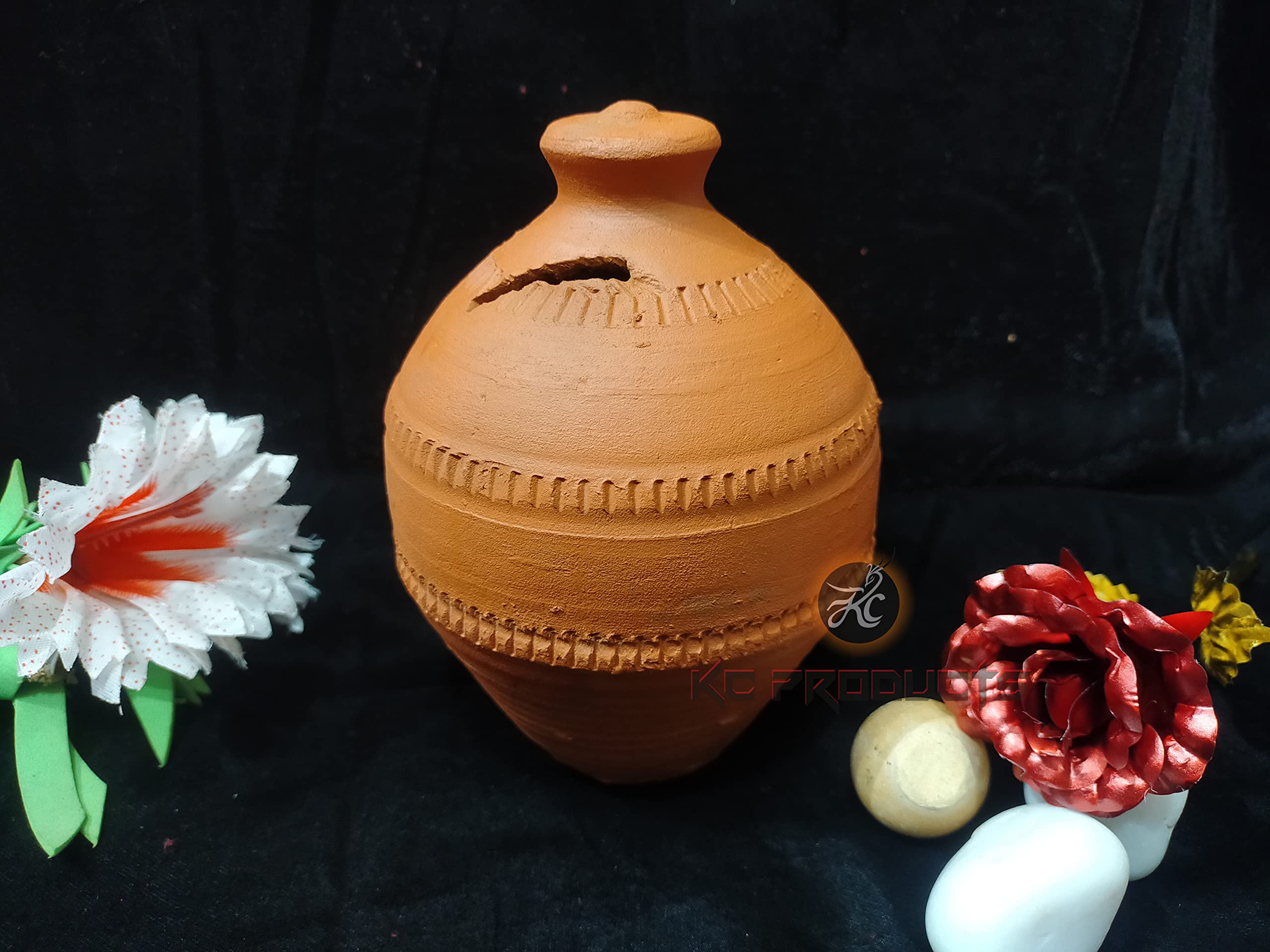 KC PRODUCTS Mitti Ki Gullak | Money Piggy Bank Coin Box/Handmade Terracotta Mitti Gullak for Kids [Pack of 1 Brown ]