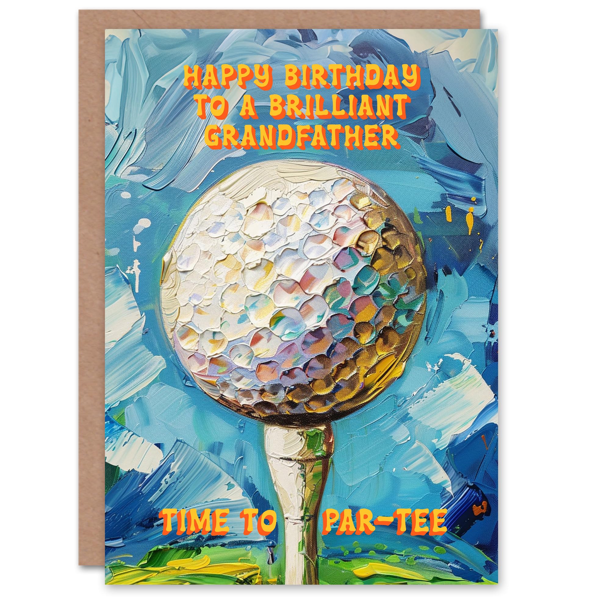Artery8 Happy Birthday Card to a Brilliant Grandfather Golfing Lover Golf Pun Party Par Tee Woods