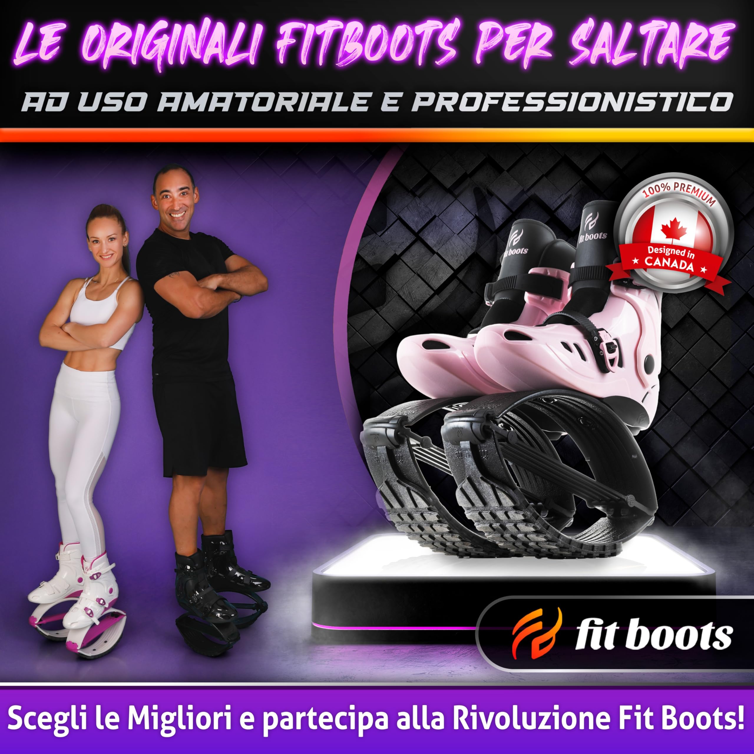 FIT BOOTS - Scarpe Che Ti Fanno Saltare di Nuova Generazione, Originali Stivali Rimbalzanti della Community Internazionale di Allenamento Rivoluzionano Il Tuo Fitness - (Rosa)