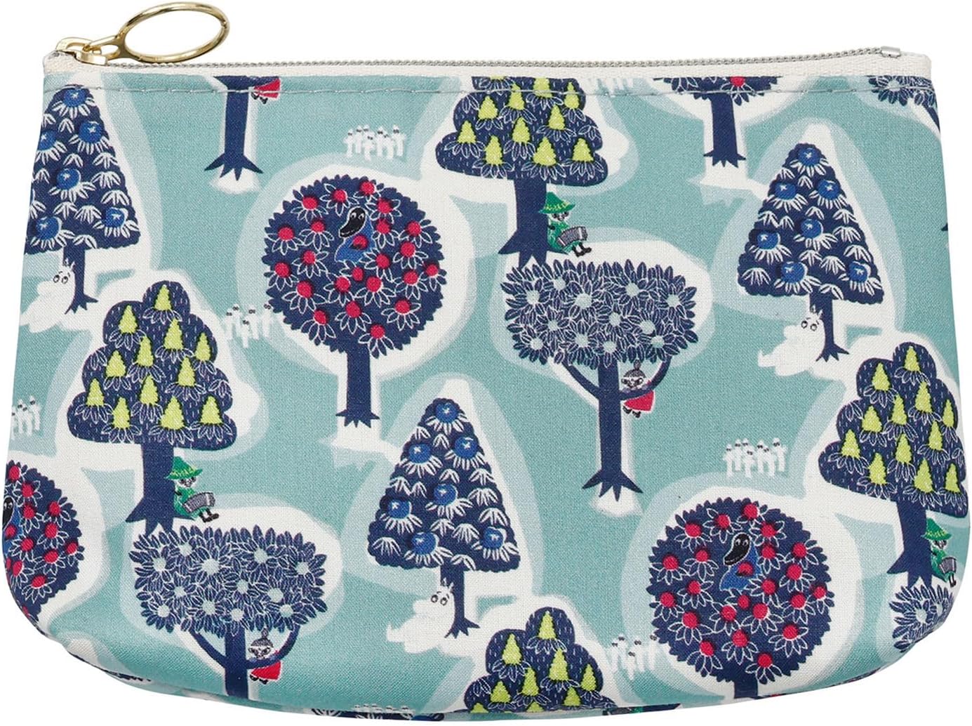 (Moomin) Moomin Basic Pouch Forest Various Cloud Approx. W 5.9 x H 4.1 x D 1.8 inches (15 x 10.5 x 4.5 cm) Cosmetics Cosmetic Pouch Women's (Zippered) [Made in Japan]