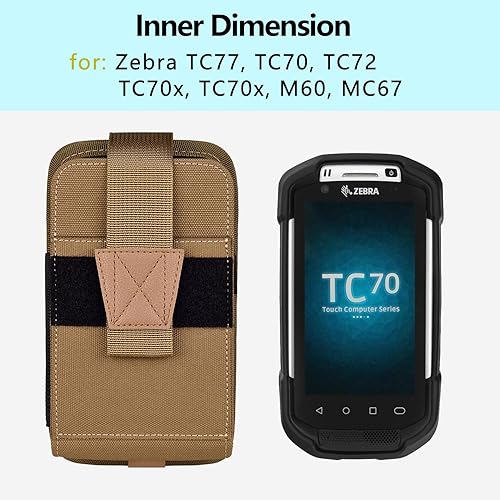 Miniatura 9 de Funda para escáner de código de barras para Zebra TC70x, TC70, TC72, TC75x, TC75, TC77, M60, MC67 Funda de transporte para cinturón (negro)