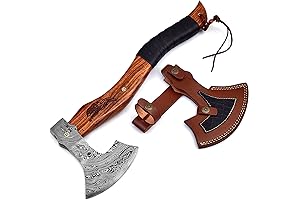Damascus Steel Blade Axe Hatchet Tomahawk Hunting Knife Camping Outdoor. SM48