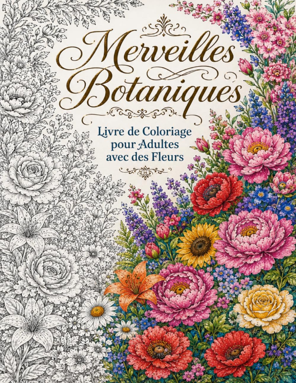 Merveilles Botaniques: Livre de Coloriage pour Adultes avec des Fleurs