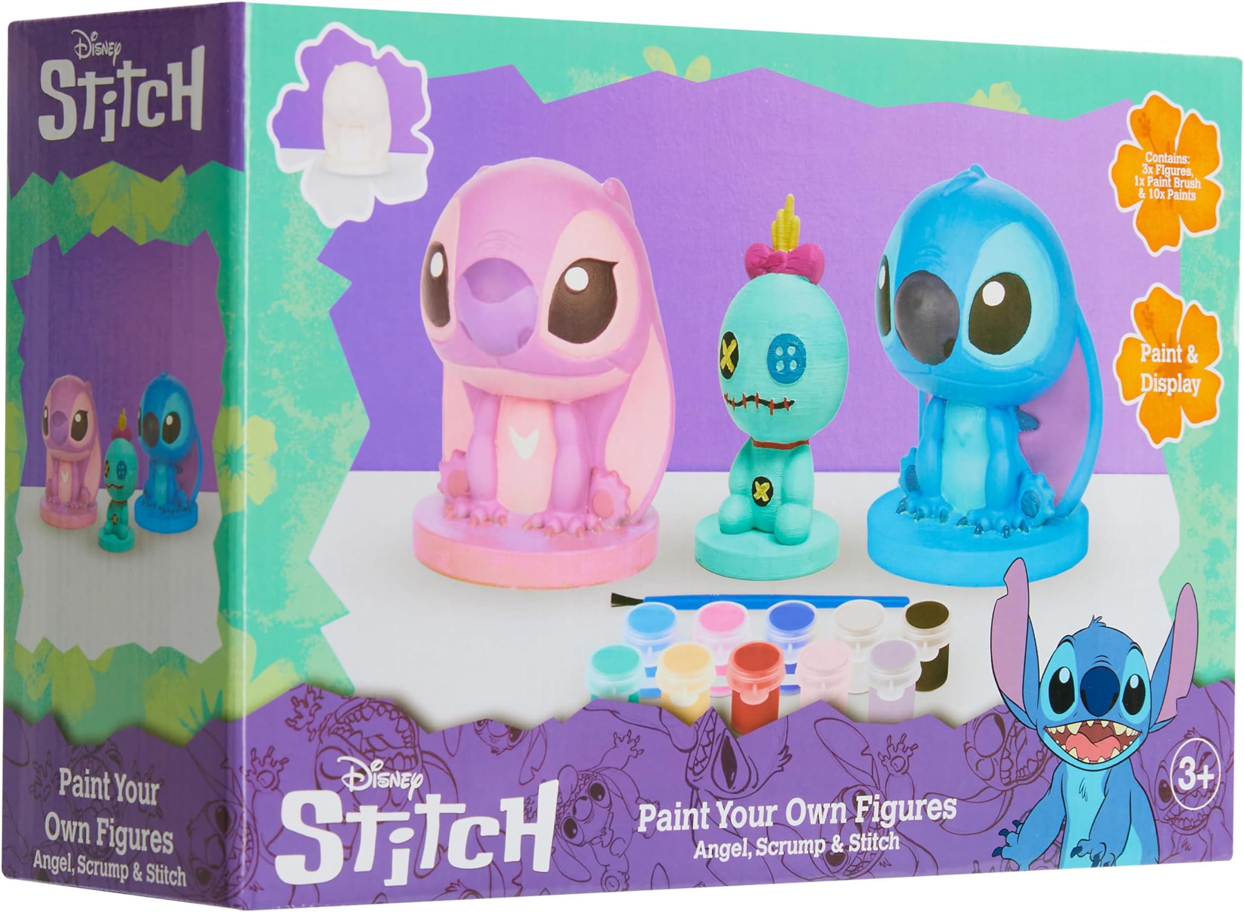 Disney Stitch Paint Your Own Plaster Figure Set for Kids Teenagers DIY Craft Art Set Activity - Stitch Gift (Multi Stitch - 3 Pack)