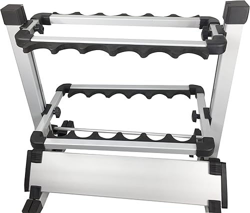 Miniatura 7 de Pactrade Marine Soporte de caña de pescar aleación de aluminio portátil 12 vertical Rack barco casa garaje