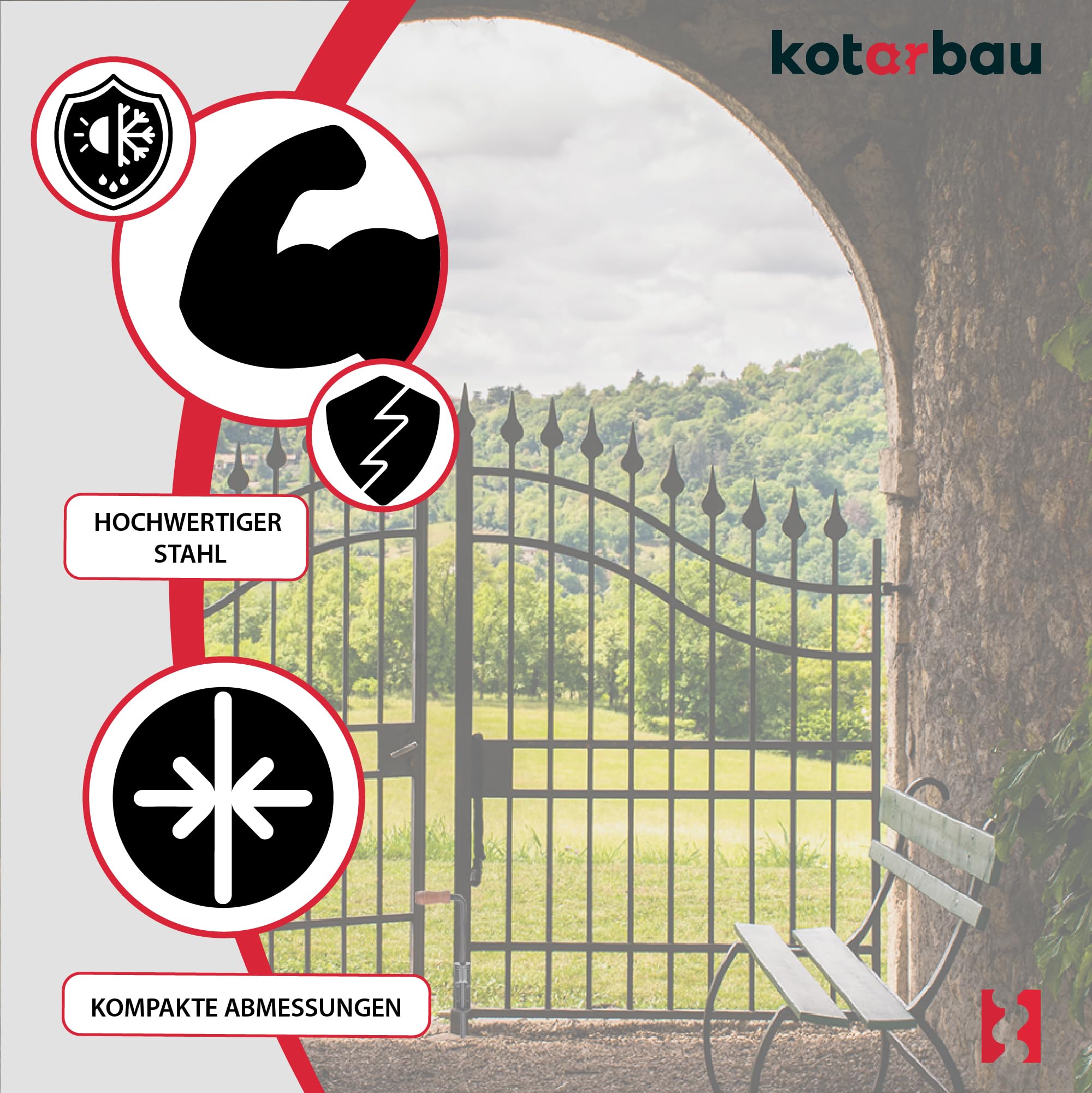 KOTARBAU® 2 x Pestillo de Puerta 280 mm Derecho y Izquierdo, Pestillo con Pasador Deslizante, Pestillo de Acero con Ojal para candado, Cerrojo de Seguridad para Puertas de Garaje, portones, Negro, 2