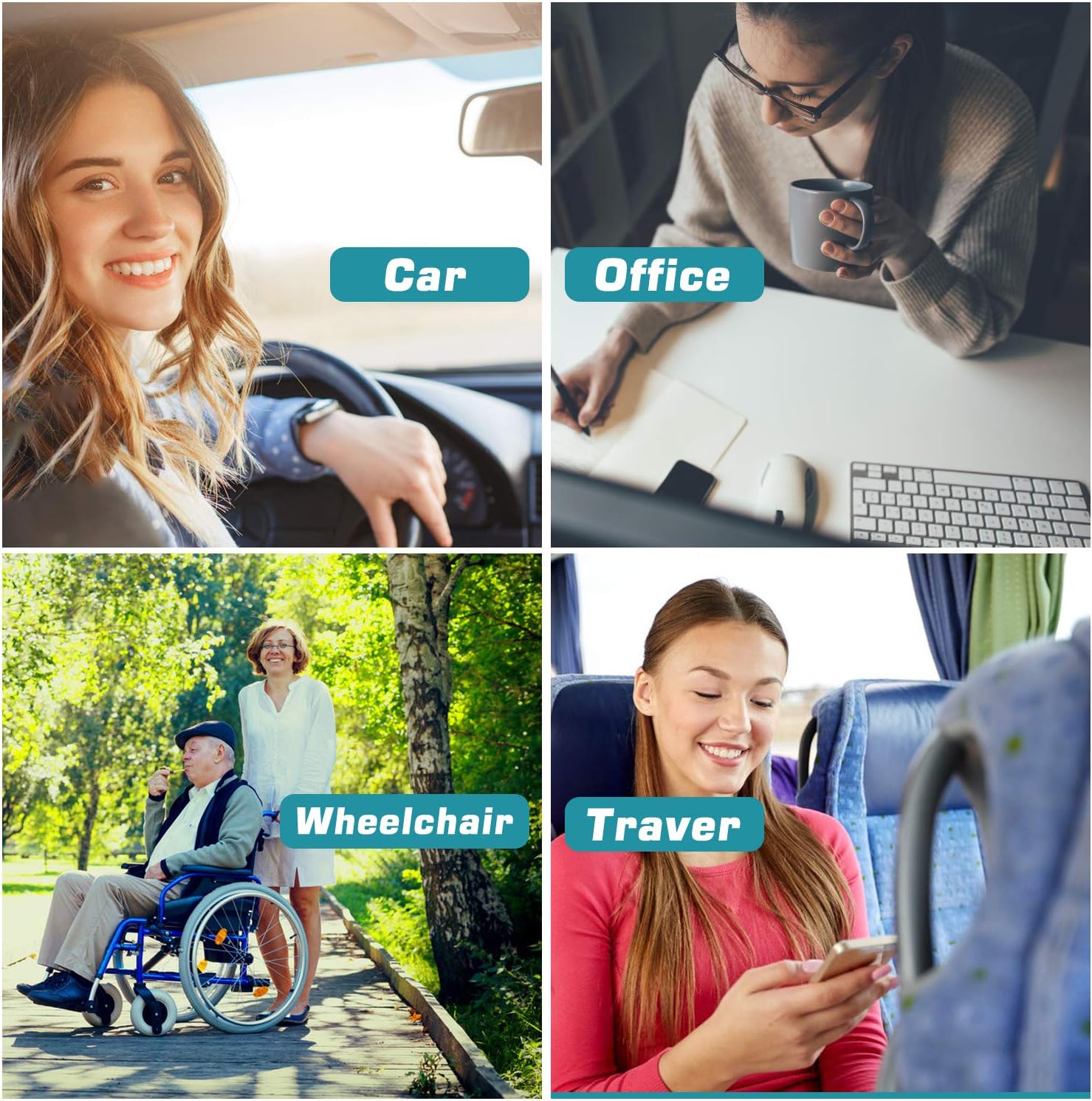 Coccyx Seat Cushion - Memory Foam Seat Cushion for Back Pain&Tailbone Pain Relief with Non-Slip Cover - Perfect for Office Chair Car Wheelchair Travel : Office Products