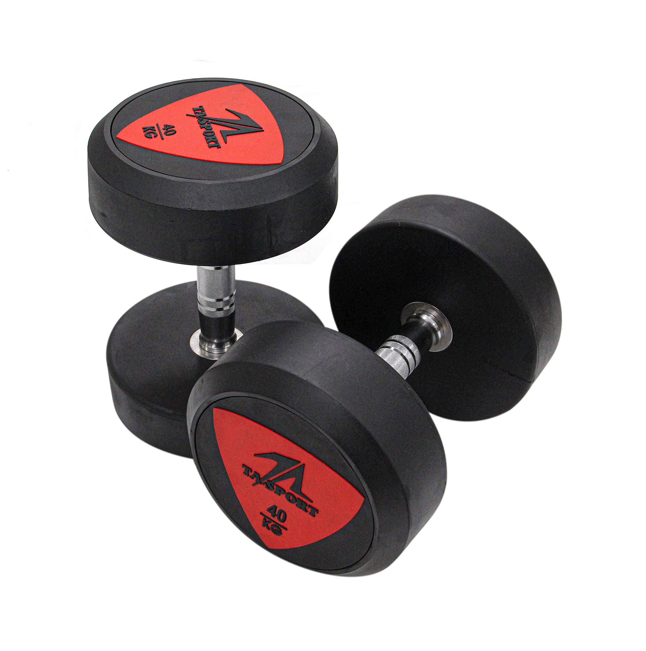 Deluxe Rubber Dumbbell-40.0Kg Ls2023 Black @Fs