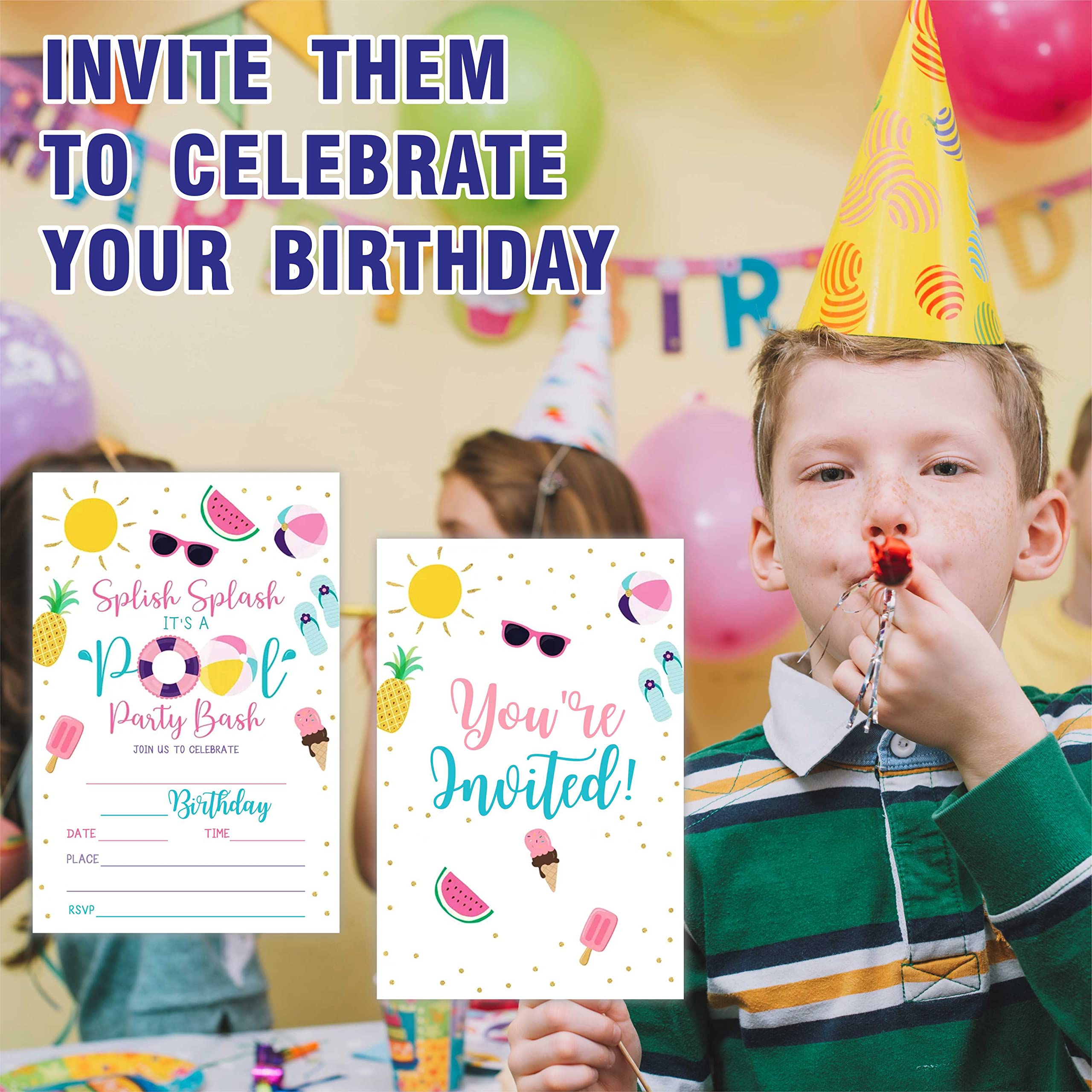 Inviti Compleanno Bambino MKISHINE 18 Cartes D'invitation Anniversaire à Gratter Thème Néon En Français Invito Compleanno Bambino