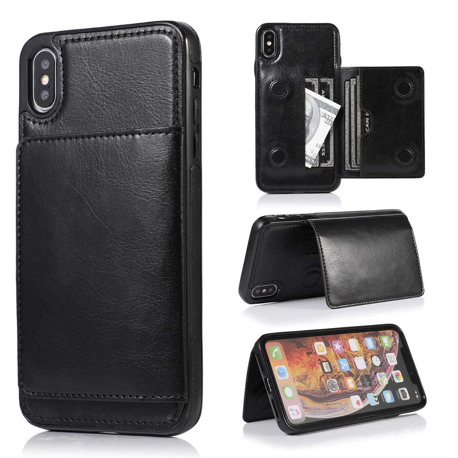 Portafoglio con custodia a portafoglio in pelle per iPhone 13 Pro Max - Custodia a portafoglio | Stuff Enough.be