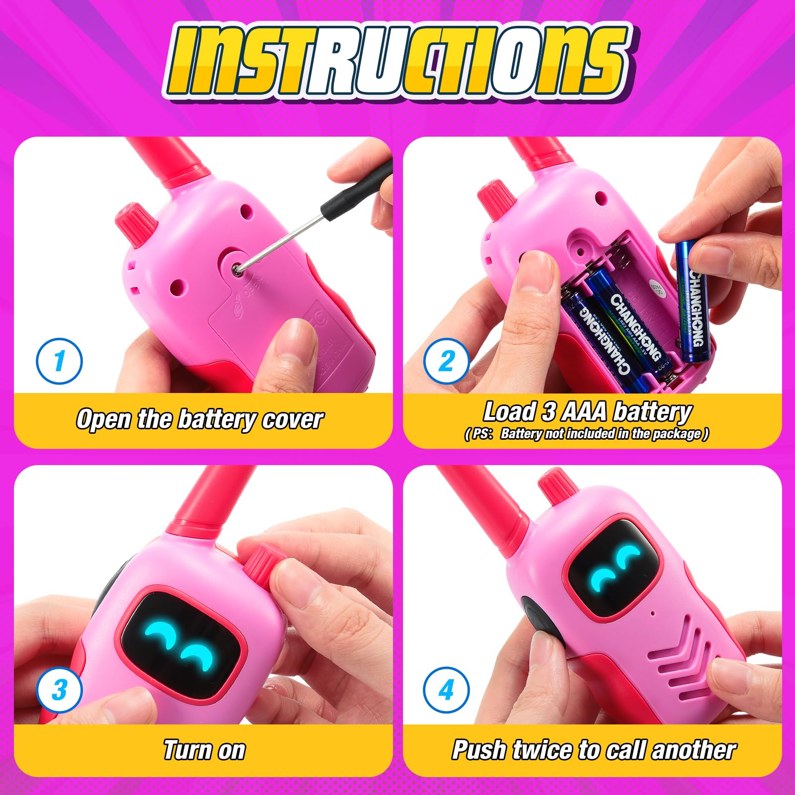 Adeokay Walkie-Talkie, Giochi Bambina 3 4 5 6 7 8 9 10 11 12 Anni Femmina Regalo Bambina 3-12 Anni Giocattoli per Bambini All'aperto Regalo Bimba 3-12 Anni Giocattoli Bambina 3-12 Anni