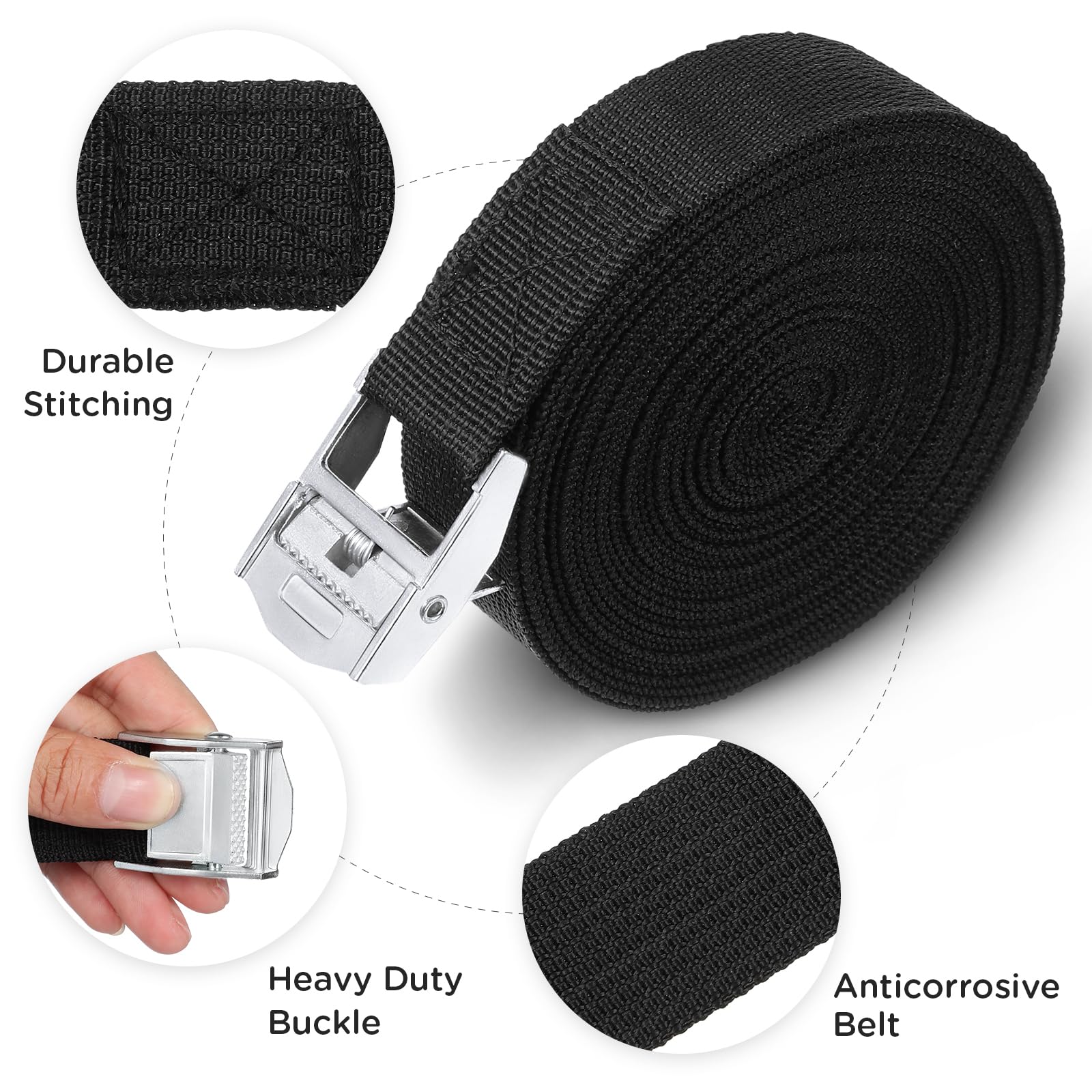Riakrum Lashing Straps - 15 Pack, 12ft, 250lb Capacity -3