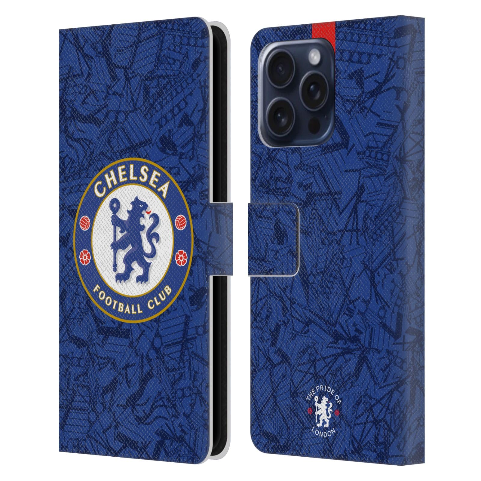 Head Case Designs Officially Licensed Chelsea Football Club Home 2019/20 Kit Leather Flip Case Compatible With Apple iPhone 16 Pro Max โ image 1