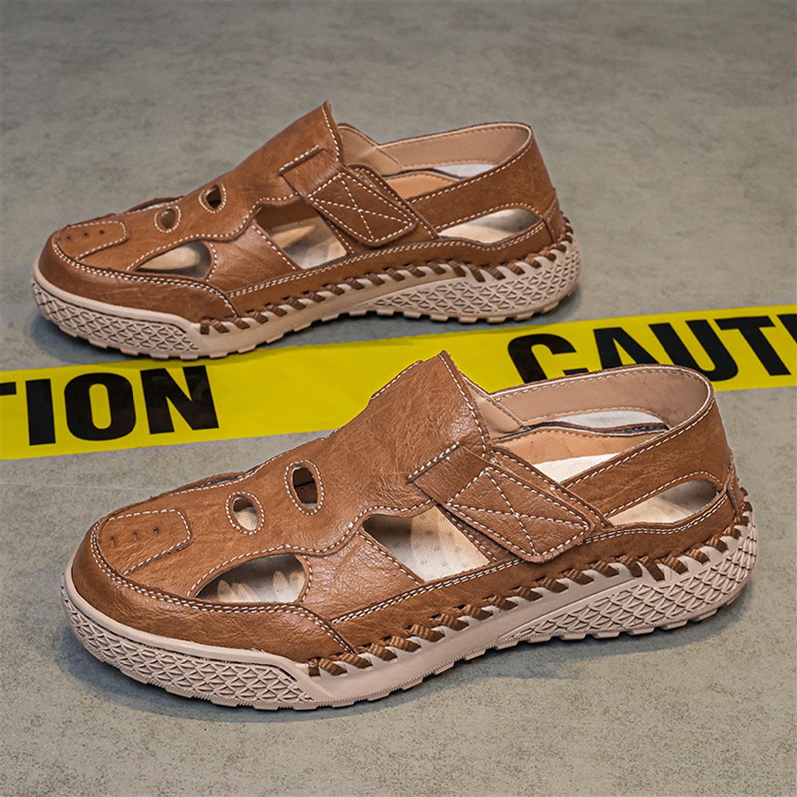 Sandalias de hombre de verano cómodas deportivas – Zapatillas de goma para hombre cerradas zapatillas antisavolo suave piel moda con arco plantar zapatos senderismo fitness zapatillas playa vacaciones
