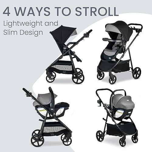 Miniatura 2 de Britax Willow Brook S+ Sistema de viaje para bebé, asiento de automóvil infantil y cochecito combinado con base alpina, tecnología ClickTight,