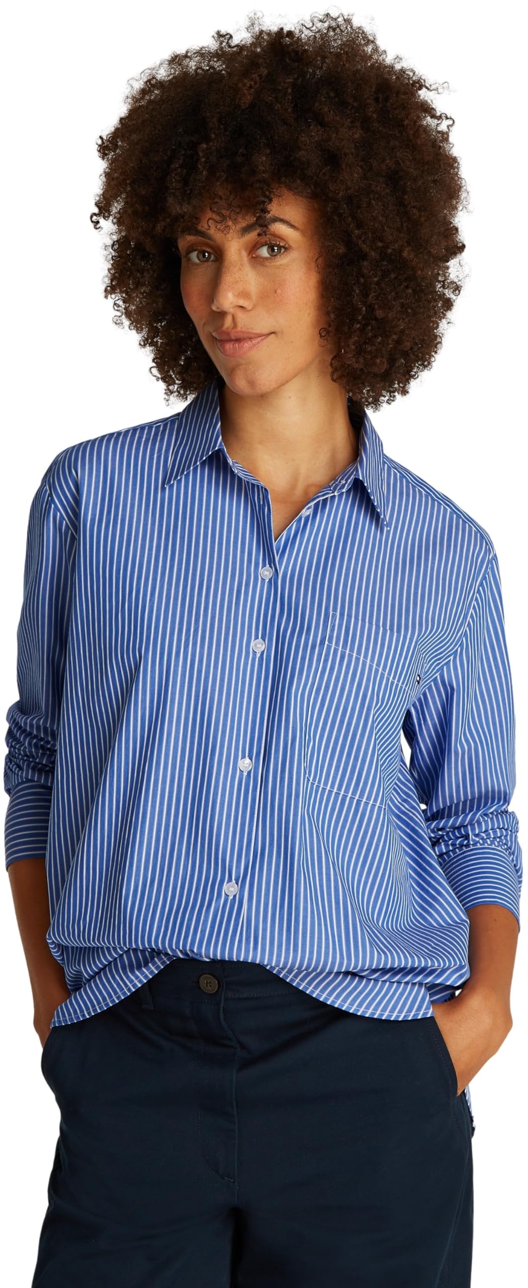 Tommy Hilfiger Damen Hemd Poplin Easy Fit Oversized