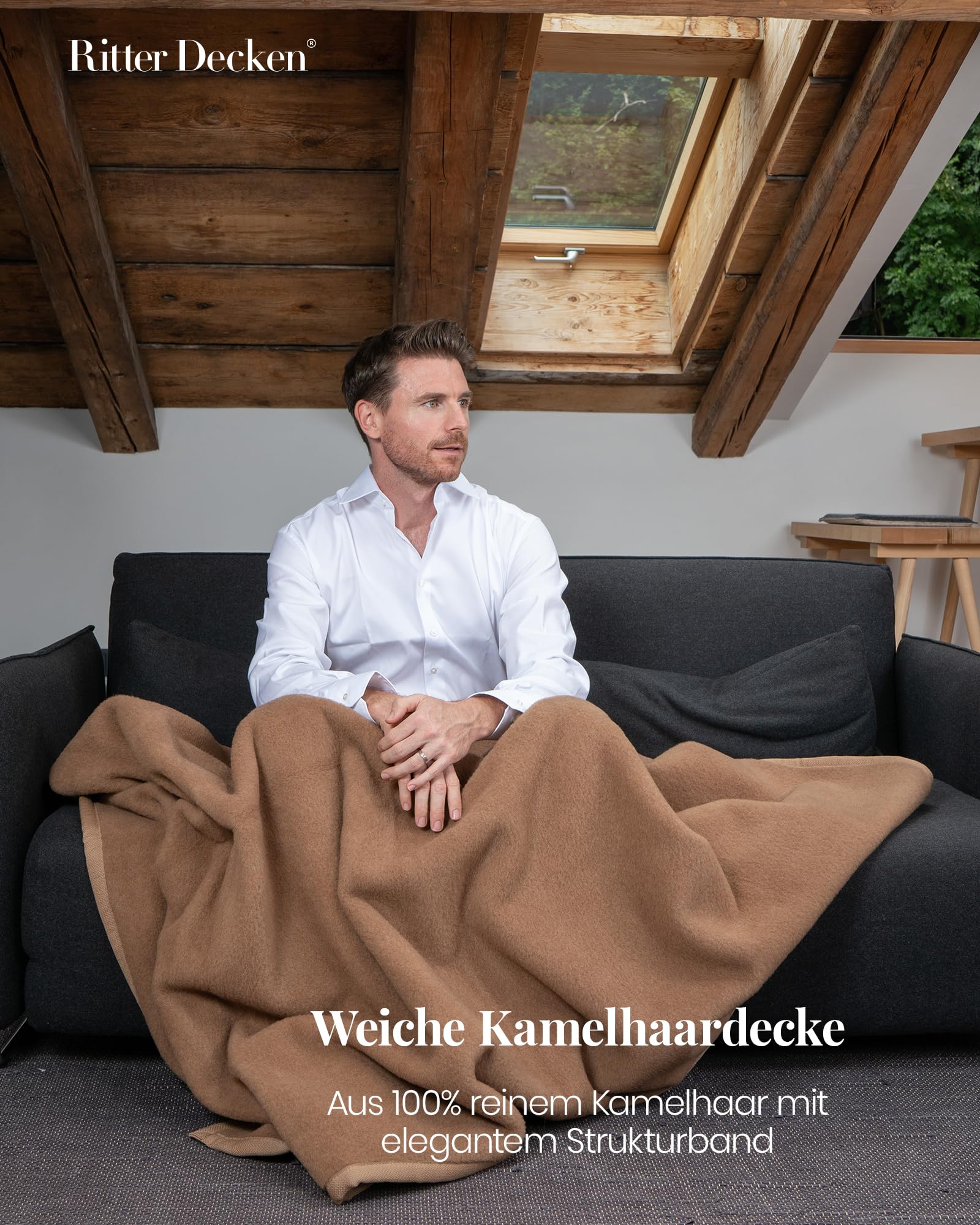 Ritter Decken Maharadscha Kamelhaardecke 150 x 220 cm - Kamel