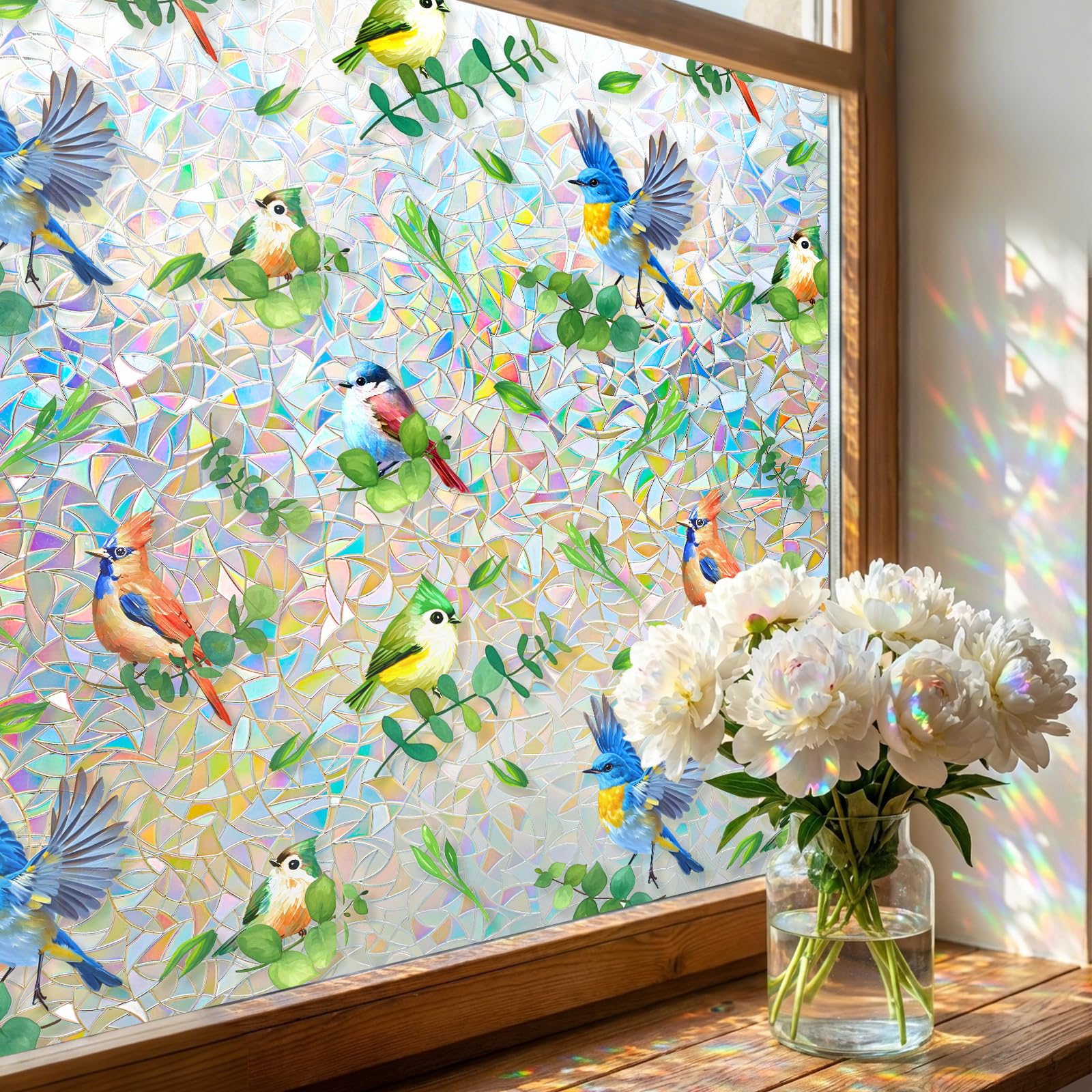 Photo 1 of Borskyn Stained Glass Window Privacy Film - 29.5'' x 78.7''