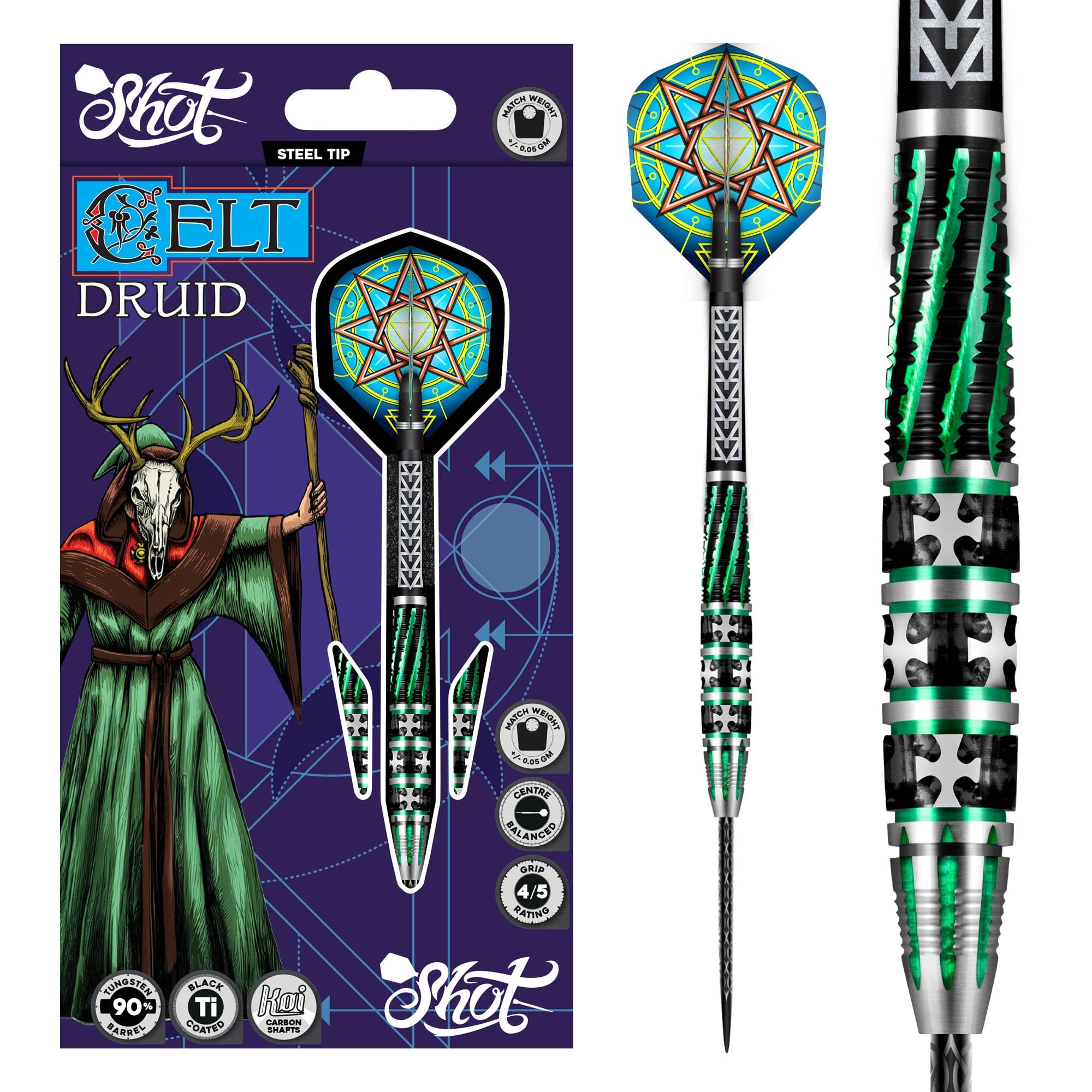 Shot! Celt Druid 90% Steel Tip Darts