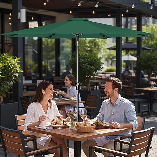 Vista 159 de Simple Deluxe Sombrilla de patio de 9 pies con botón de inclinación/manivela