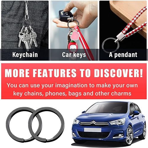 Miniatura 5 de 10 llaveros planos de metal divididos, 0.8 pulgadas de diámetro, a prueba de óxido, redondos, planos, universales, resistentes, resistentes, para el