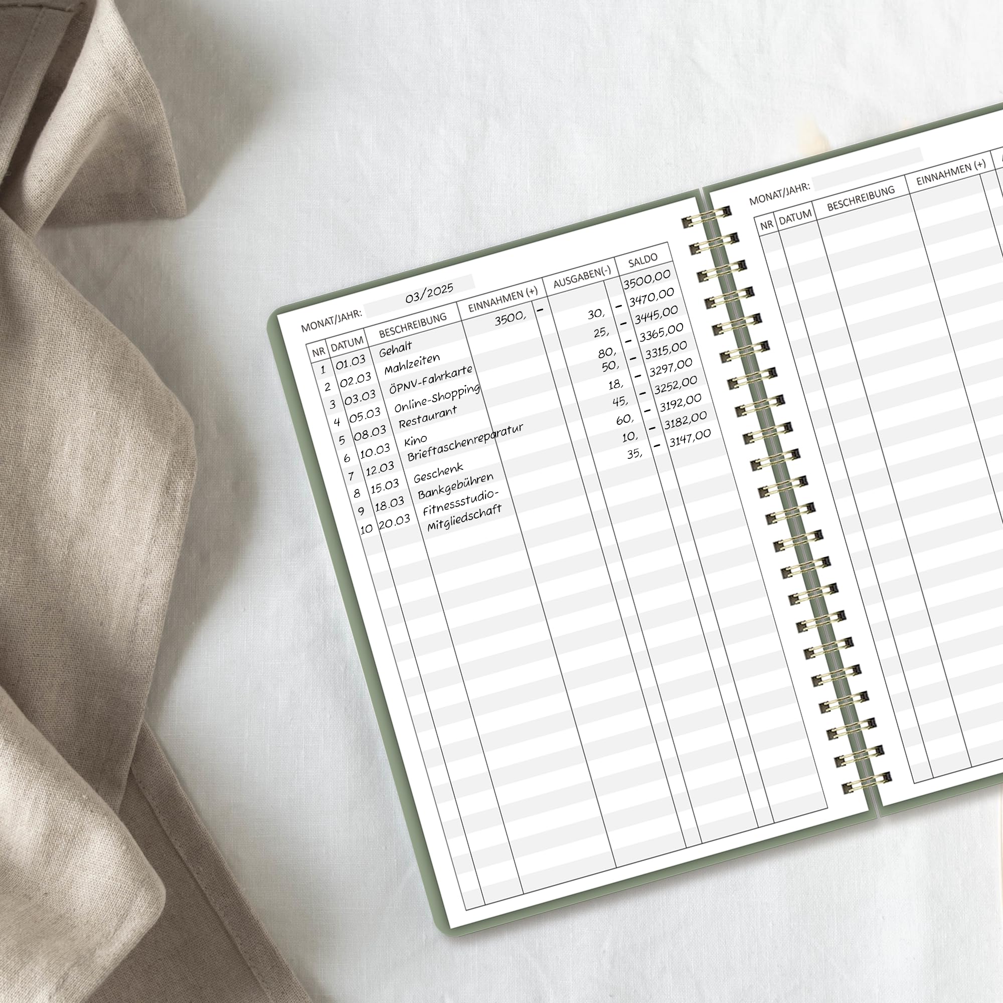BIROYAL Budget Book, Green - Image 3