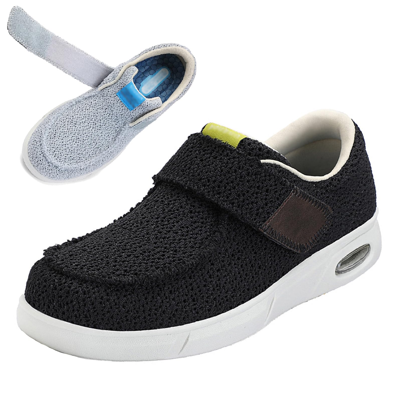 Zapatos Diabéticos para Mujer Hombre Ajustables Antideslizante Respirables Ancho Zapatillas de Casa Pantuflas para Pies Hinchados Artritis Edema