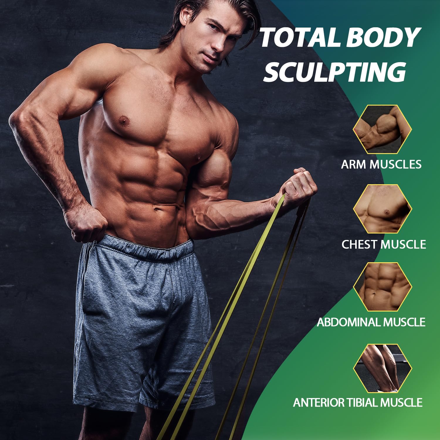 LEEKEY Resistance Bands, Exercise Bands with Handles,Pull Up Assist Bands - Band Set with Door Anchor - Bands for Working Out,Band for Men and Women Fitness Training, Physical Therapy,Home Workouts