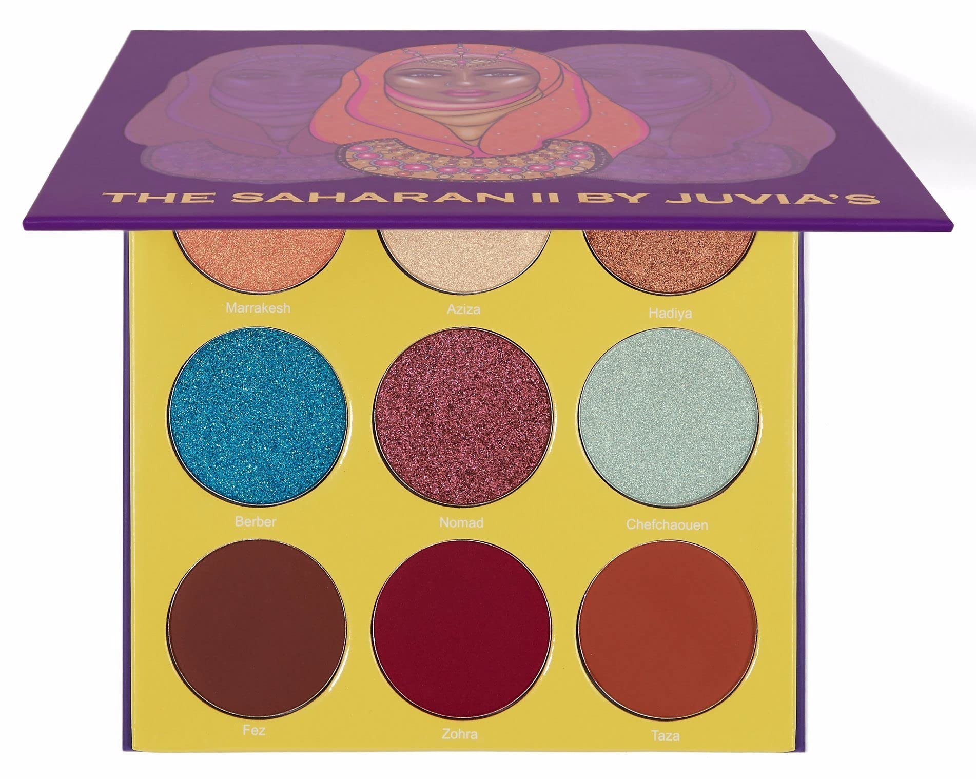 Juvia's Place Saharan II Eyeshadow Palette, 9 Hot and Spicy Metallic and Matte Shades in Brown, Matte Burgandy, Orange, Browns