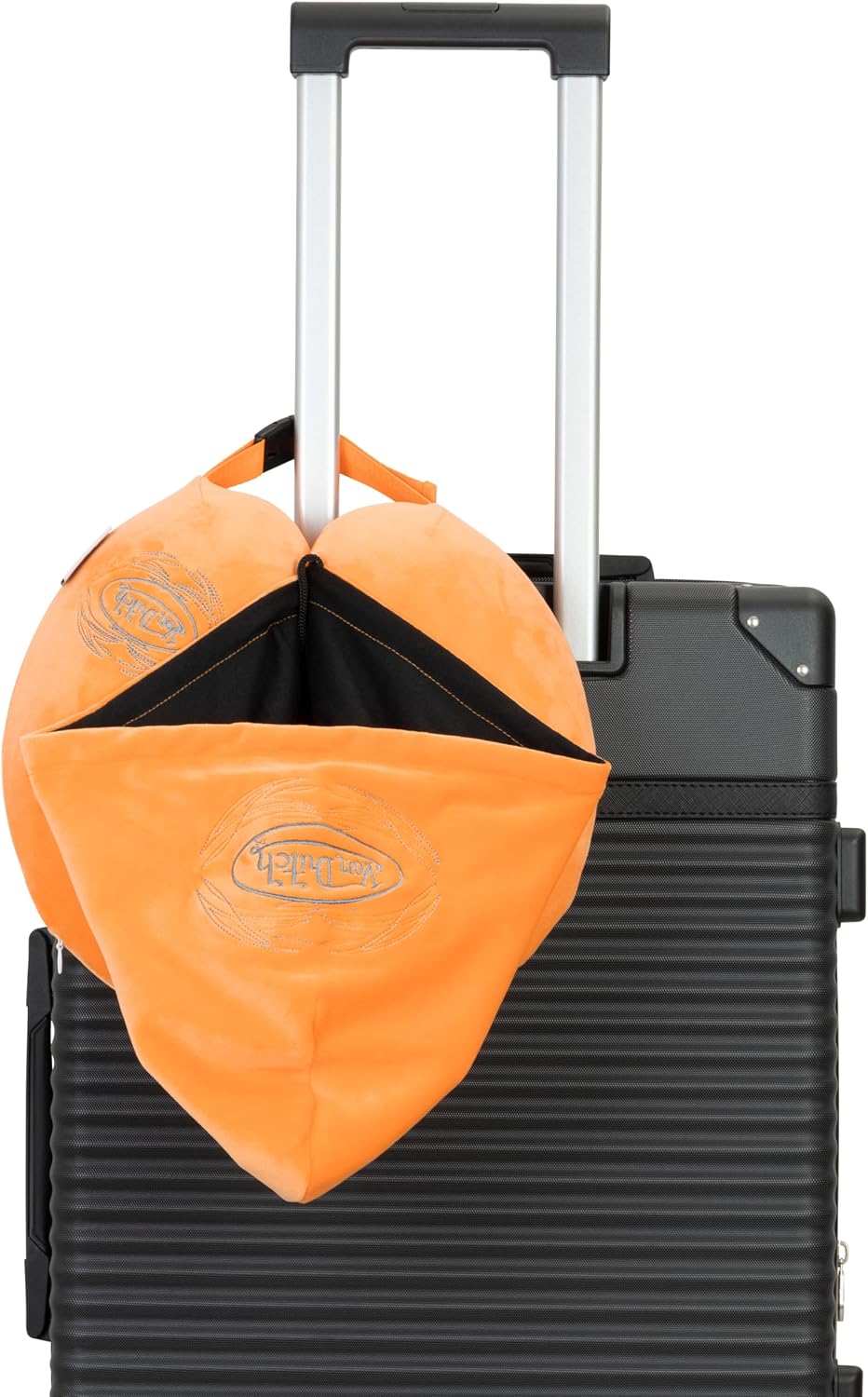 Von Dutch Orange Pinstripe Hooded Memory Foam Travel Neck Pillow