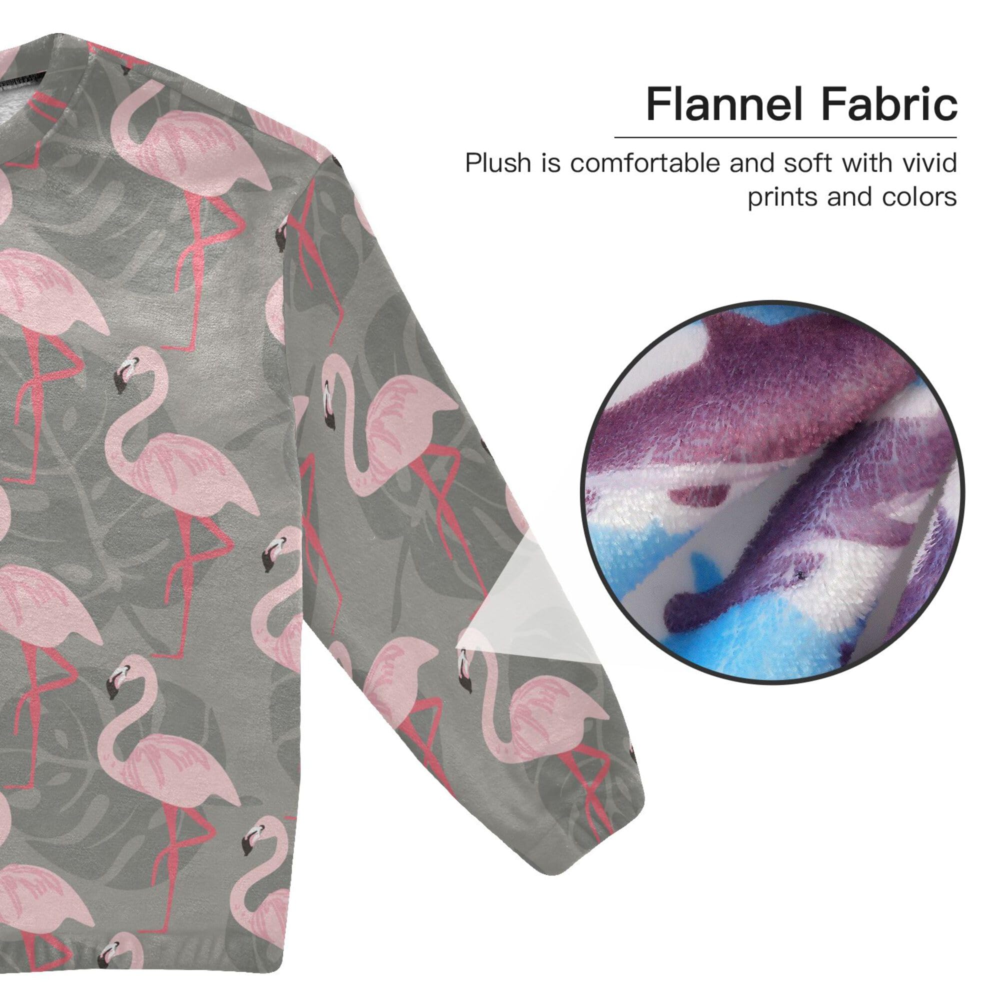 ALAZA Conjunto de pijama de forro polar para mujer, ropa de dormir de dos piezas, ropa de dormir térmica, súper suave, talla S