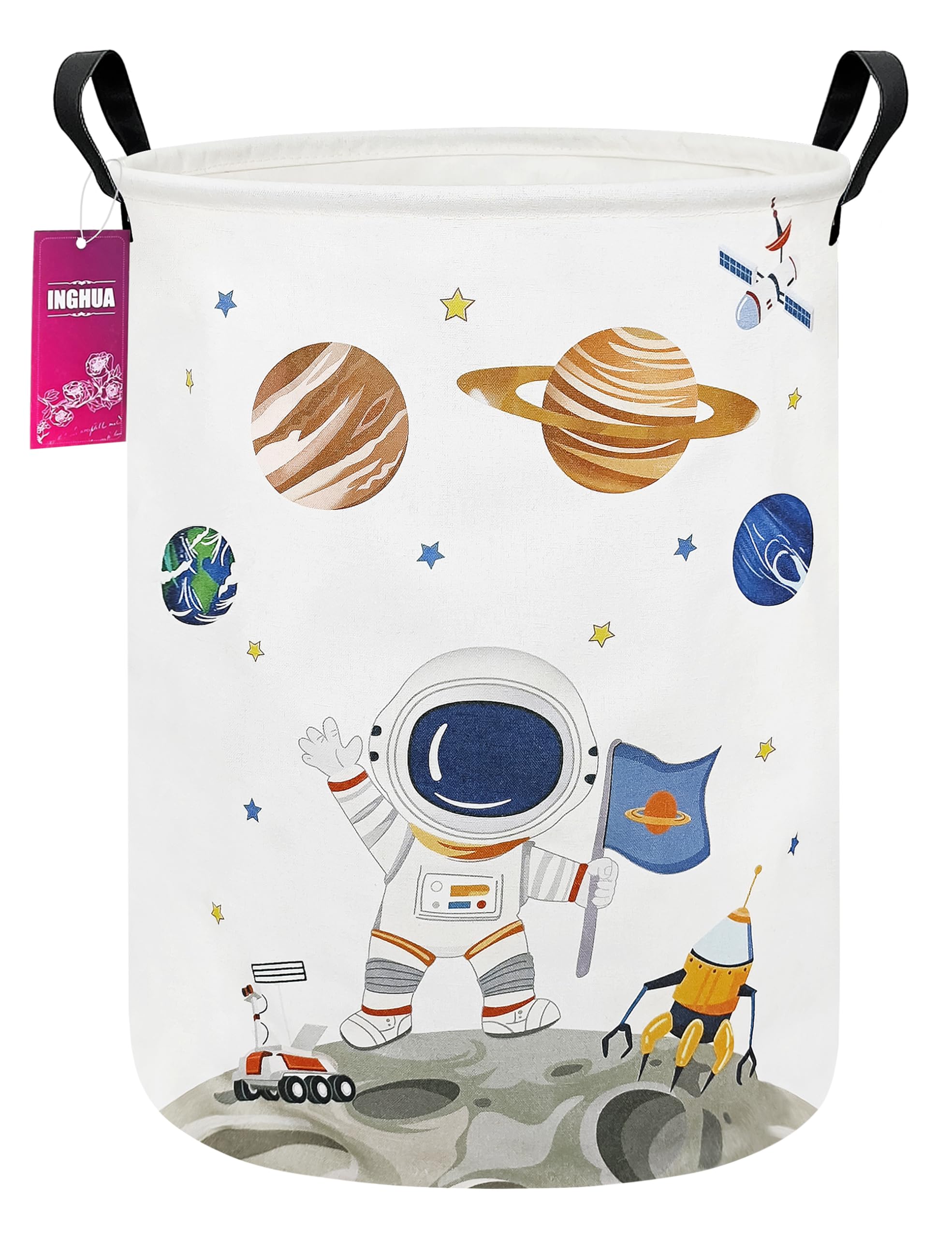 INGHUA Astronaut Fabric Storage Bin Nursery Organizer Basket