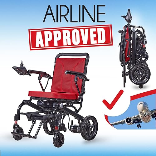 Miniatura 4 de MaritSA Silla de ruedas eléctrica plegable y ligera, inteligente, tamaño de viaje, pesa solo 40 libras, servicio desde Estados Unidos, batería