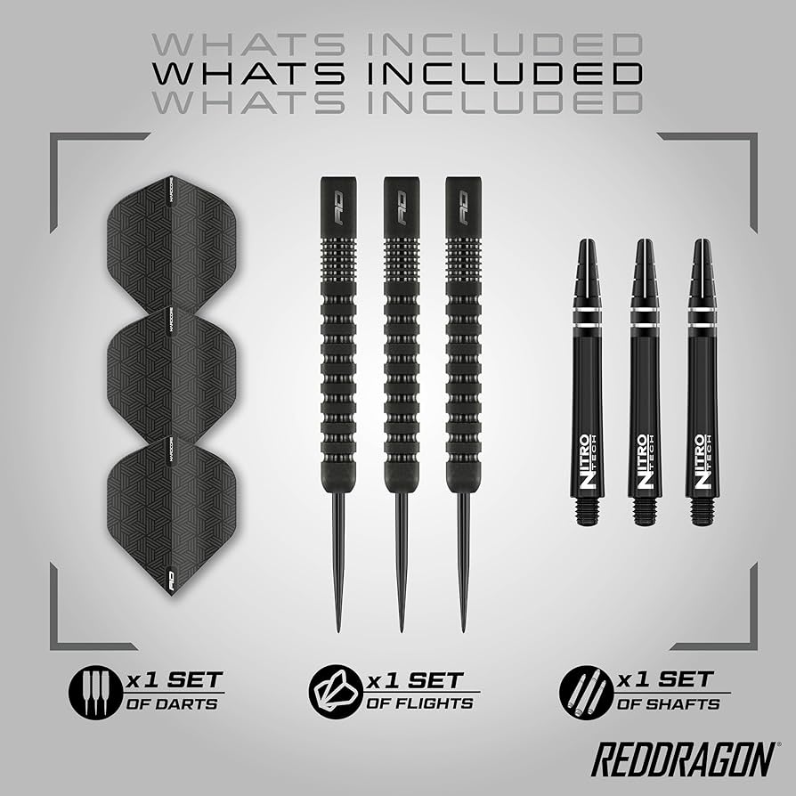 RED DRAGON Phantom - 24 gram Tungsten Professional Darts Set with RED DRAGON Phantom - 24 gram Tungsten Professional Darts Set with