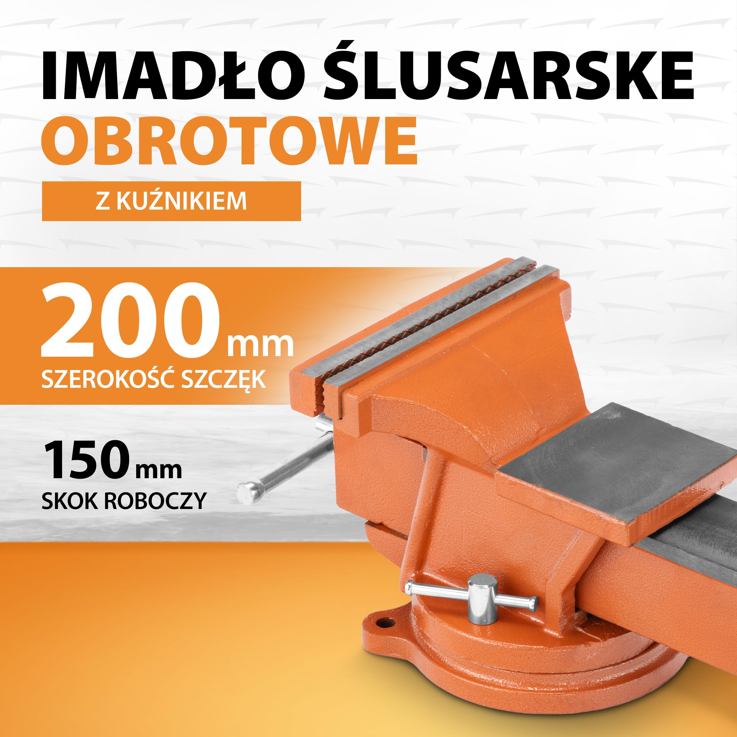 SPARTA Imadło Ślusarskie Stołowe Obrotowe z Kowadłem, Szerokość Szczęk 200 mm
