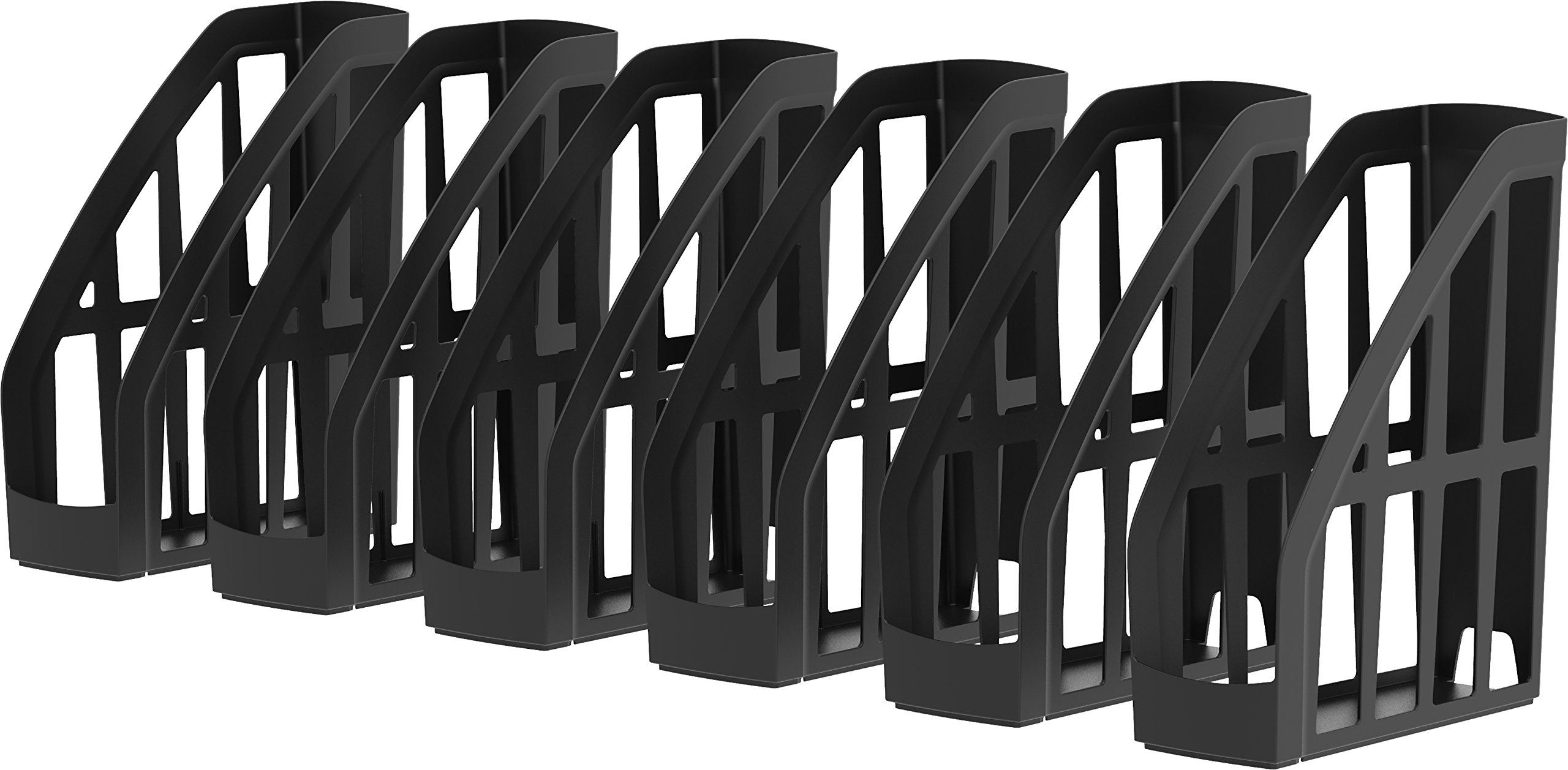 Storex Recycled Magazine File, 12.25 x 10.88 x 14.25 Inches, Black, Case of 6 (STX70167U06C)