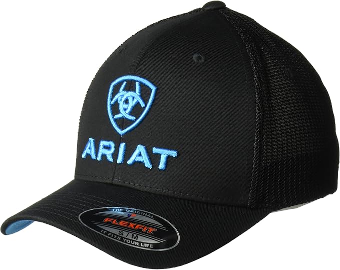 ARIAT Men's Black Blue Half Mesh Hat 