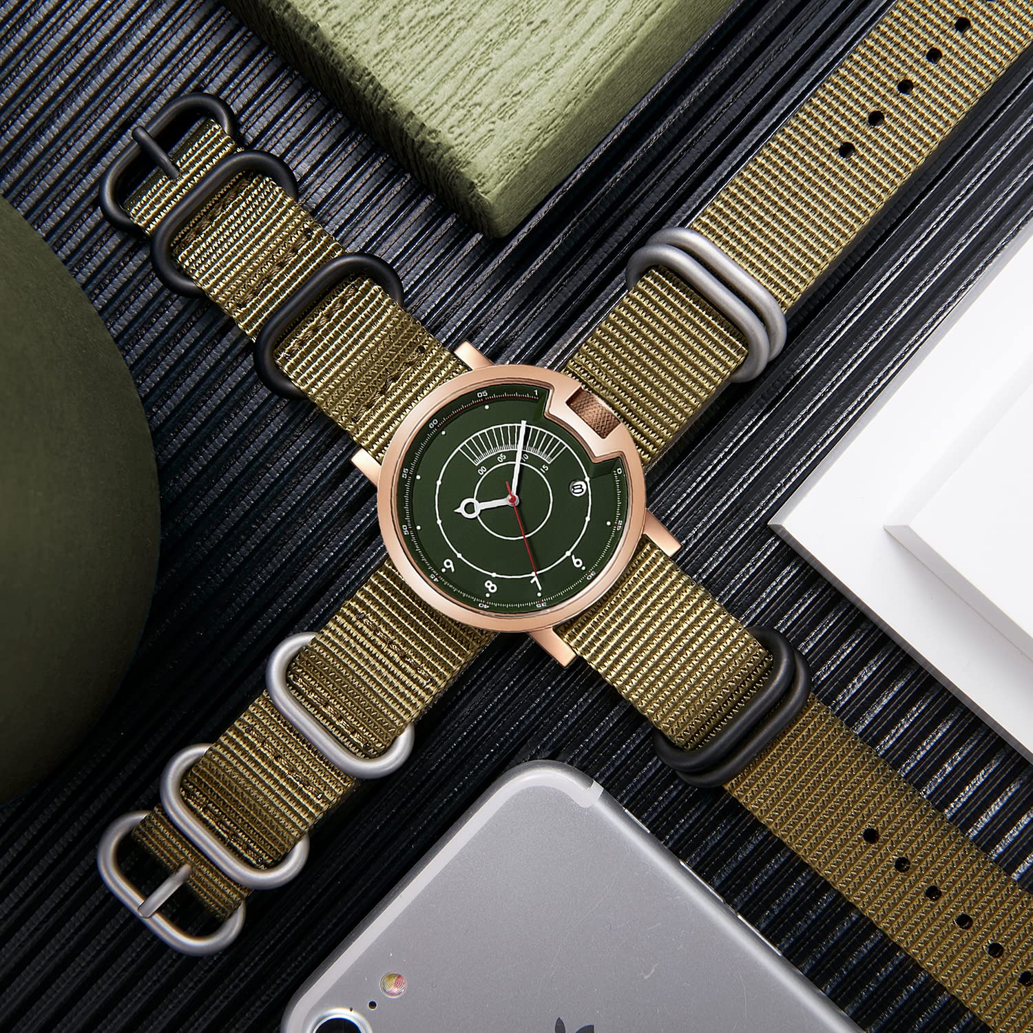 Nylon Watch Strap, Multicolor Watch Bands Replacement for Men Women 18mm 19mm 20mm 21mm 22mm 23mm 24mm G10 Premium Ballistic with Military Heavy Duty 5 Rings Silver/Black Stainless Steel Buckle — view 3