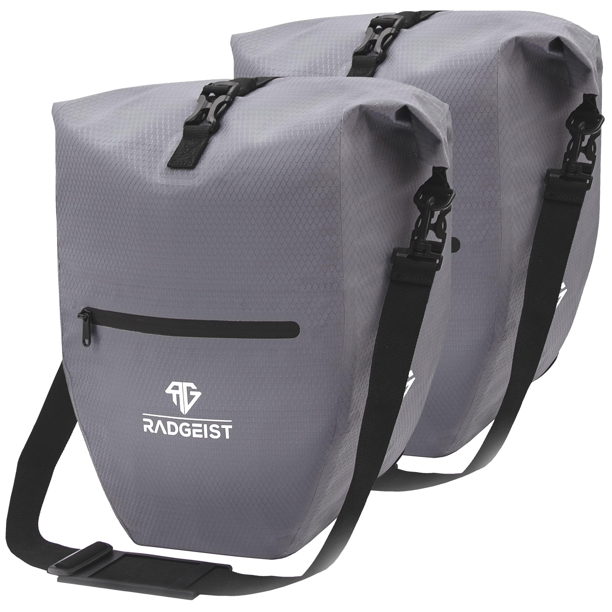 RADGEIST Sacoche de vélo pour porte-bagages - Sac pour porte-bagages de vélo - Sac de porte-bagages étanche et sac à bandoulière - Sacoche de vélo avec réflecteurs