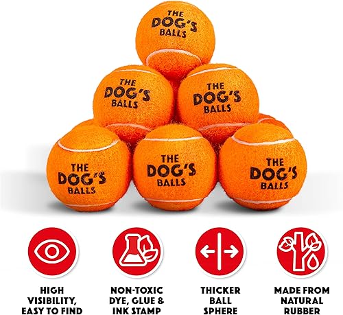Miniatura 5 de The Dog's Balls, Pelota de tenis para perros, paquete de 12 unidades, juguete fuerte para entrenamiento de agilidad, entrenamiento de cachorros,