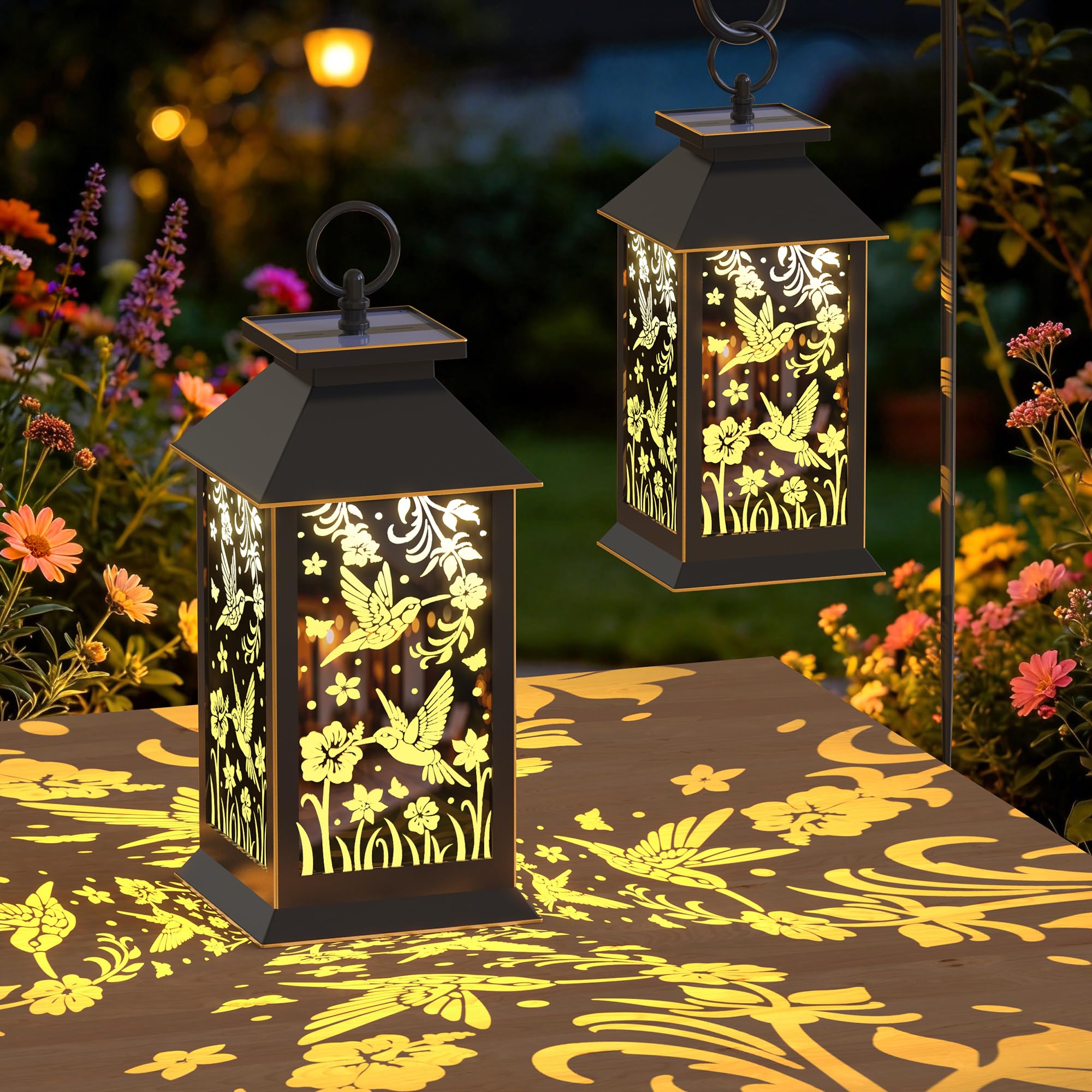 AYTPU Hummingbird Projection Solar Lanterns
