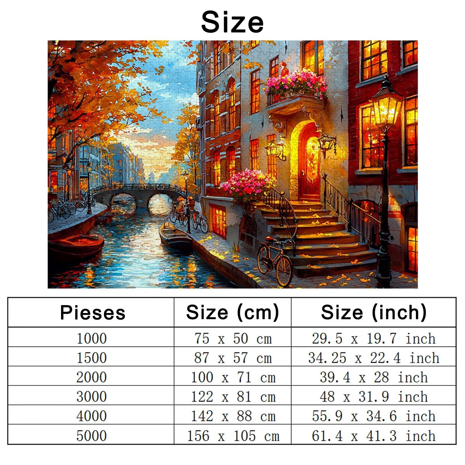 Puzzle 5000 elementów Wenecja, jesienne drewniane puzzle dla dorosłych, puzzle z wykwintnym opakowaniem, rodzinne gry edukacyjne, puzzle do wystroju domu, prezent dla kobiet, prezent dla mężczyzn, P